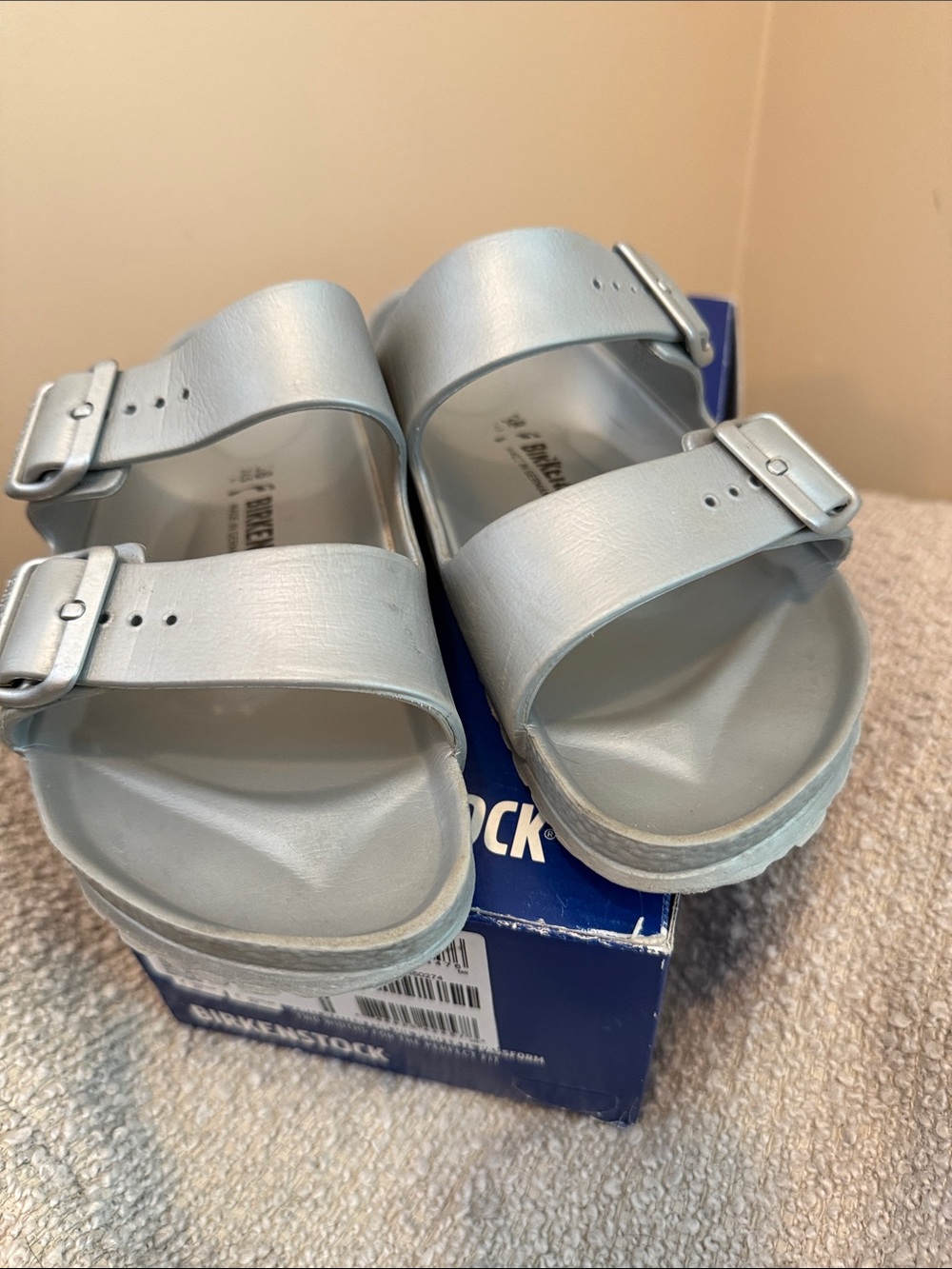 Birkenstock Arizona EVA Sandals in Silver Metallic- 38 - Picture 6 of 6